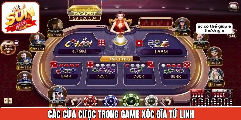 Xóc Đĩa Tứ Linh Sunwin – Tựa Game Của May Mắn Và Thử Thách 2 Các cửa cược thú vị có tại xóc đĩa Suniwn