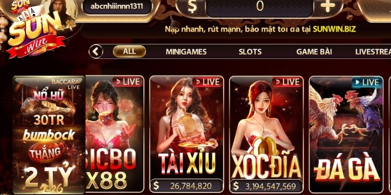 Tài Xỉu Livestream Sunwin – Giải Trí Sôi Động, Bùng Nổ 1 Tài xỉu livestream Sunwin mang đến cảm giác cá cược chân thực